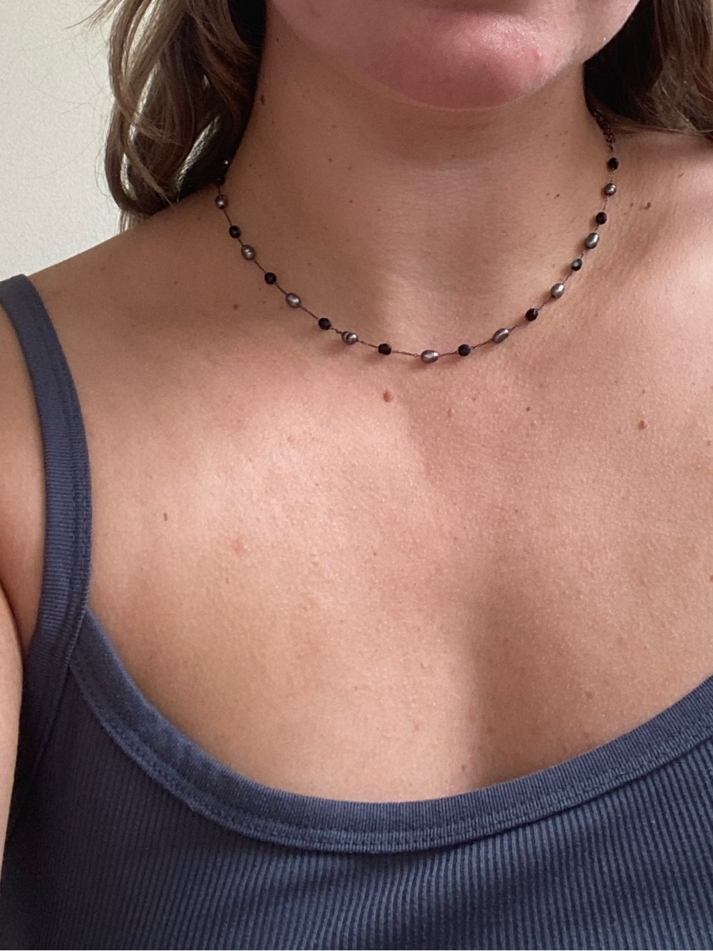 Lia Sophia gray pearl necklace